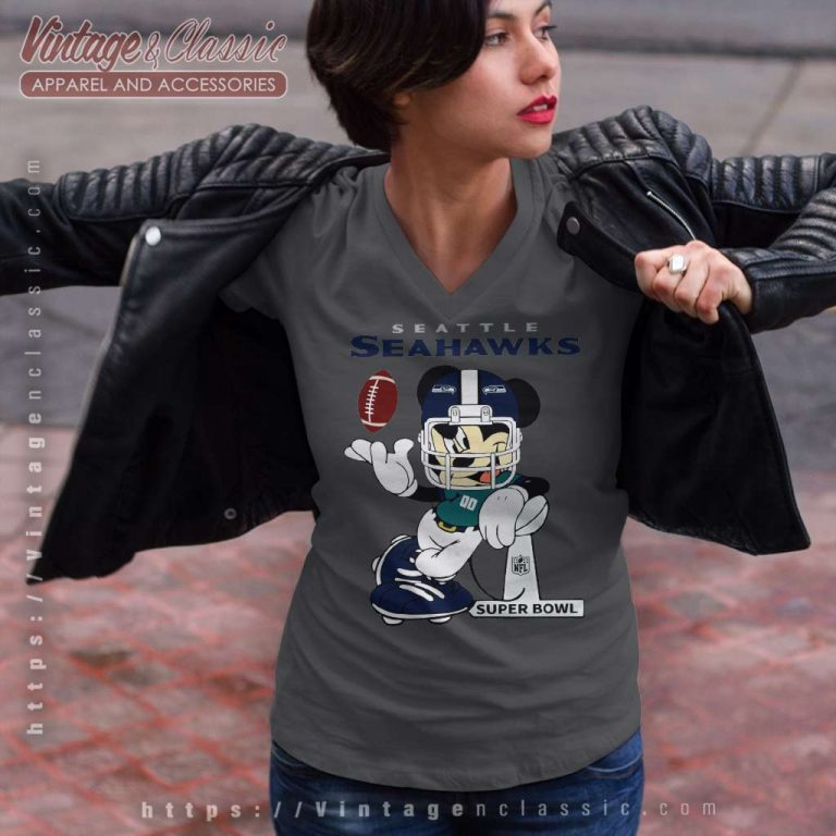 Seattle Seahawks Shirt Mickey Mouse Disney Super Bowl Football V Neck TShirt Seattle Seahawks Shirt Mickey Mouse Disney Super Bowl Football V Neck TShirt