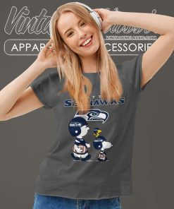 Seattle Seahawks Shirt Snoopy And Charlie Brown Peanuts Women TShirt
