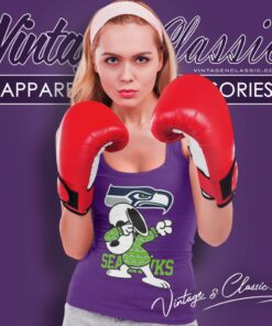 Seattle Seahawks Snoopy Dabbing Tank Top Racerback