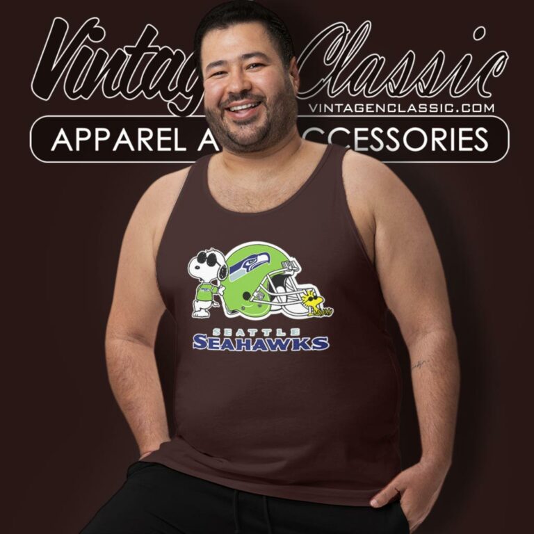 Seattle Seahawks Snoopy Joe Cool Woodstock Tank Top Racerback Seattle Seahawks Snoopy Joe Cool Woodstock Tank Top Racerback