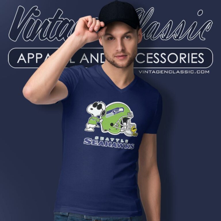 Seattle Seahawks Snoopy Joe Cool Woodstock V Neck TShirt Seattle Seahawks Snoopy Joe Cool Woodstock V Neck TShirt