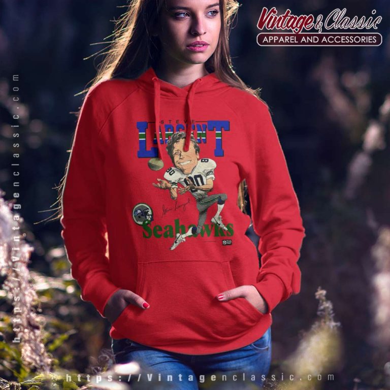 Seattle Seahawks Steve Largent Vintage 80s Salem Sportswear Caricature Hoodie Seattle Seahawks Steve Largent Vintage 80s Salem Sportswear Caricature Hoodie