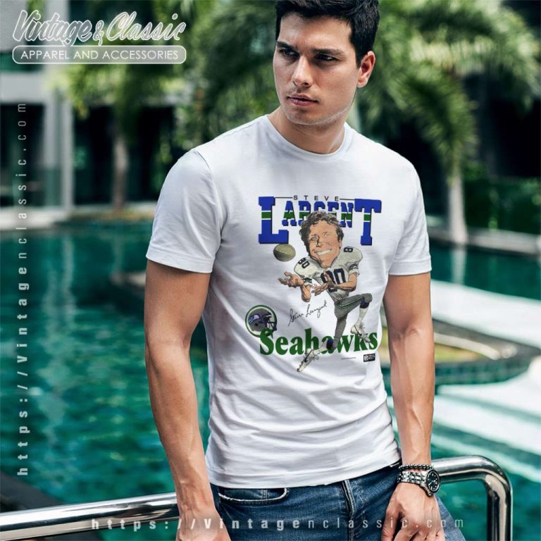 Seattle Seahawks Steve Largent Vintage 80s Salem Sportswear Caricature T Shirt Seattle Seahawks Steve Largent Vintage 80s Salem Sportswear Caricature T Shirt