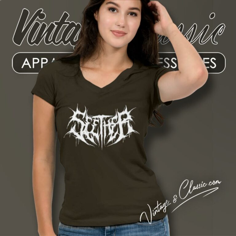 Seether Goth Logo V Neck TShirt Seether Goth Logo V Neck TShirt