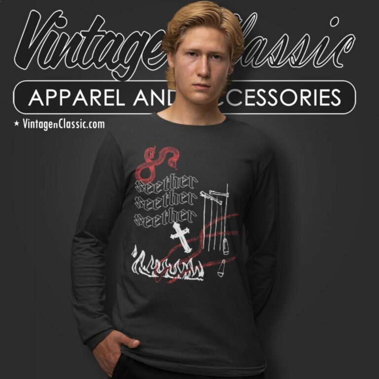 Seether Shirt Serpent Cross Flames Long Sleeve Tee Seether Shirt Serpent Cross Flames Long Sleeve Tee