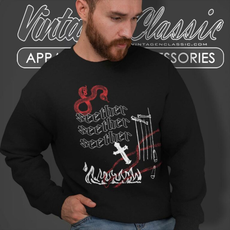 Seether Shirt Serpent Cross Flames Sweatshirt Seether Shirt Serpent Cross Flames Sweatshirt