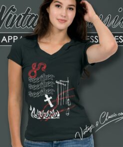 Seether Shirt Serpent Cross Flames V Neck TShirt