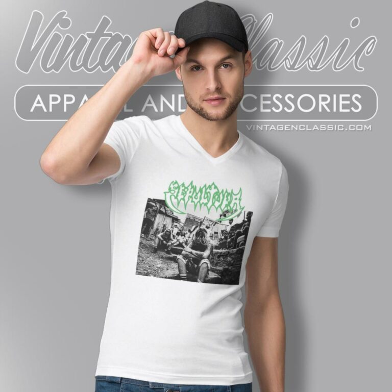 Sepultura 1997 Third World Posse V Neck TShirt Sepultura 1997 Third World Posse V Neck TShirt