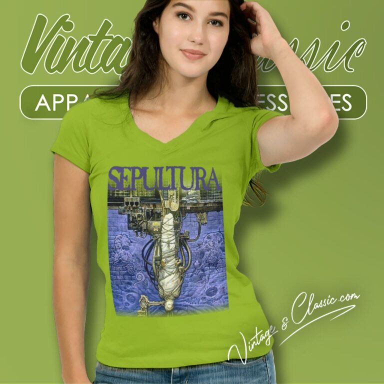 Sepultura Shirt Chaos Ad World Tour V Neck TShirt Sepultura Shirt Chaos Ad World Tour V Neck TShirt