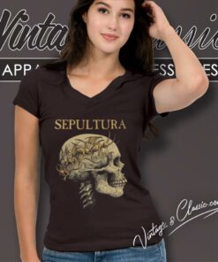 Sepultura Skull V Neck TShirt