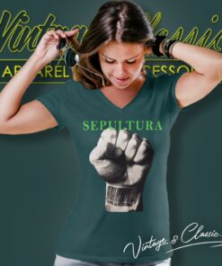 Sepultura Slave New V Neck TShirt