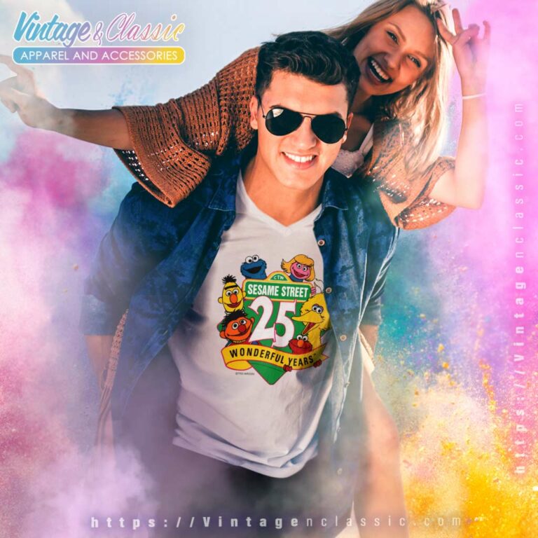 Sesame Street 25th Anniversary V Neck TShirt Sesame Street 25th Anniversary V Neck TShirt