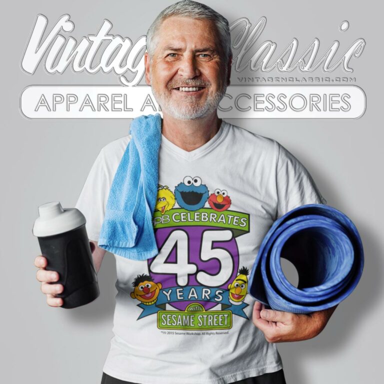 Sesame Street 45 Years V Neck TShirt Sesame Street 45 Years V Neck TShirt