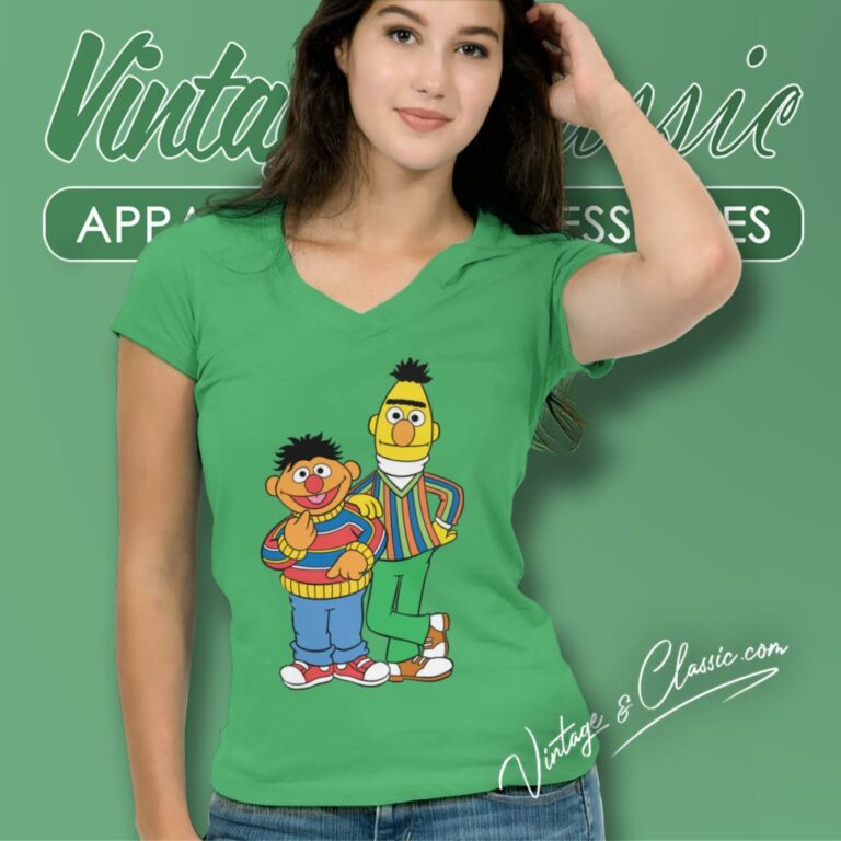 Sesame Street Bert And Ernie V Neck TShirt Sesame Street Bert And Ernie V Neck TShirt