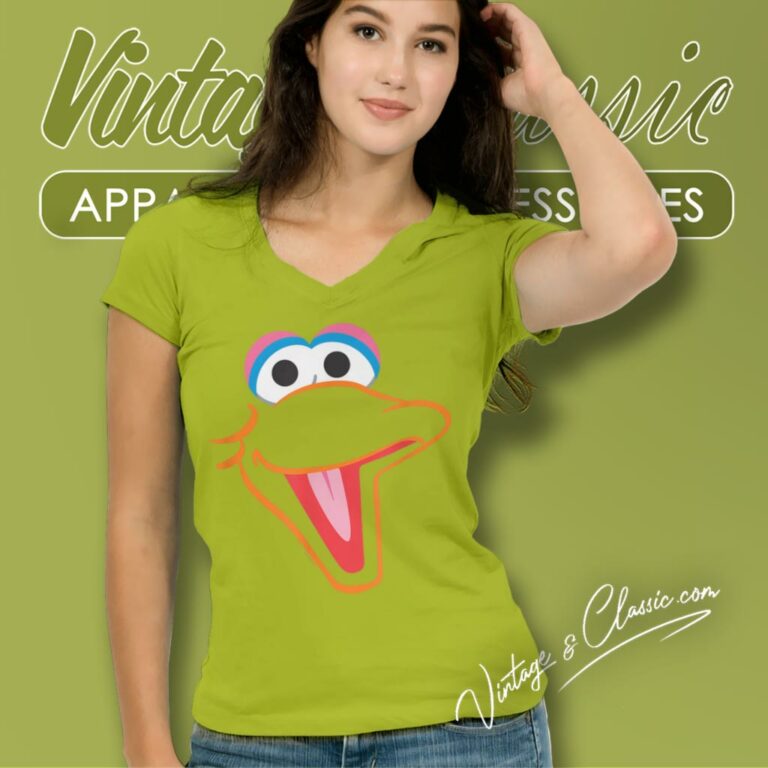 Sesame Street Big Bird Face V Neck TShirt Sesame Street Big Bird Face V Neck TShirt