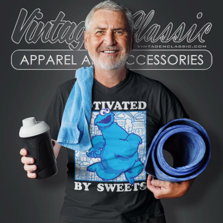 Sesame Street Cookie Monster Motivated V Neck TShirt Sesame Street Cookie Monster Motivated V Neck TShirt