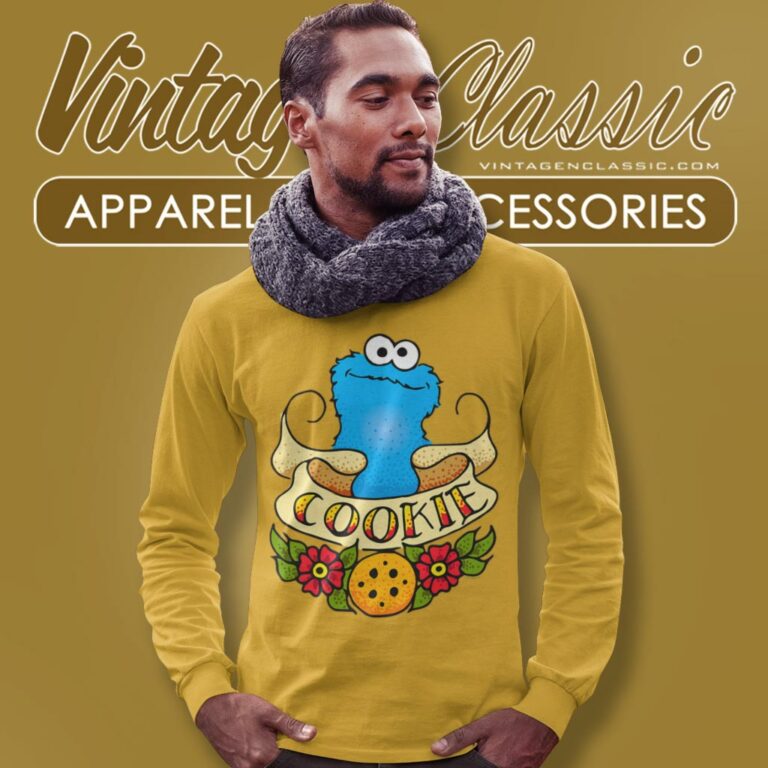 Sesame Street Cookie Monster Tattoo Long Sleeve Tee Sesame Street Cookie Monster Tattoo Long Sleeve Tee