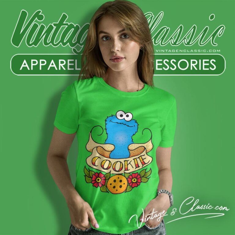 Sesame Street Cookie Monster Tattoo Women T Shirt Sesame Street Cookie Monster Tattoo Women T Shirt