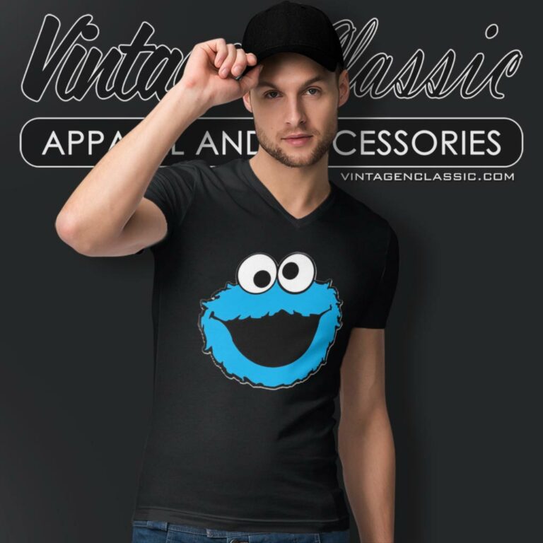 Sesame Street Cookie Monster V Neck TShirt Sesame Street Cookie Monster V Neck TShirt
