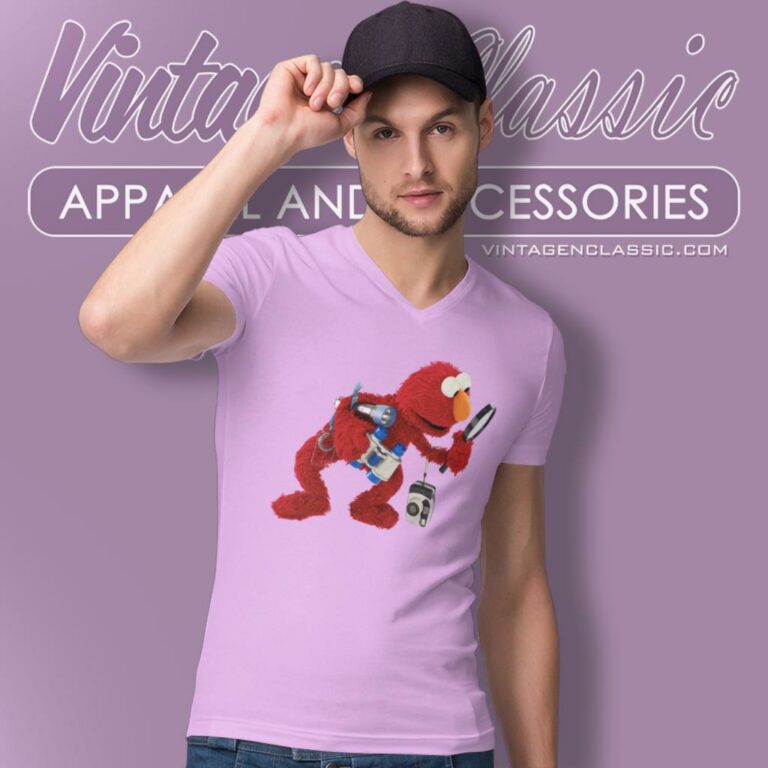 Sesame Street Elmo Camera V Neck TShirt Sesame Street Elmo Camera V Neck TShirt