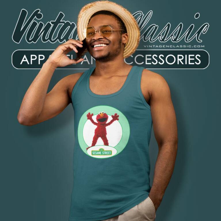 Sesame Street Elmo Cartoon Tank Top Racerback Sesame Street Elmo Cartoon Tank Top Racerback