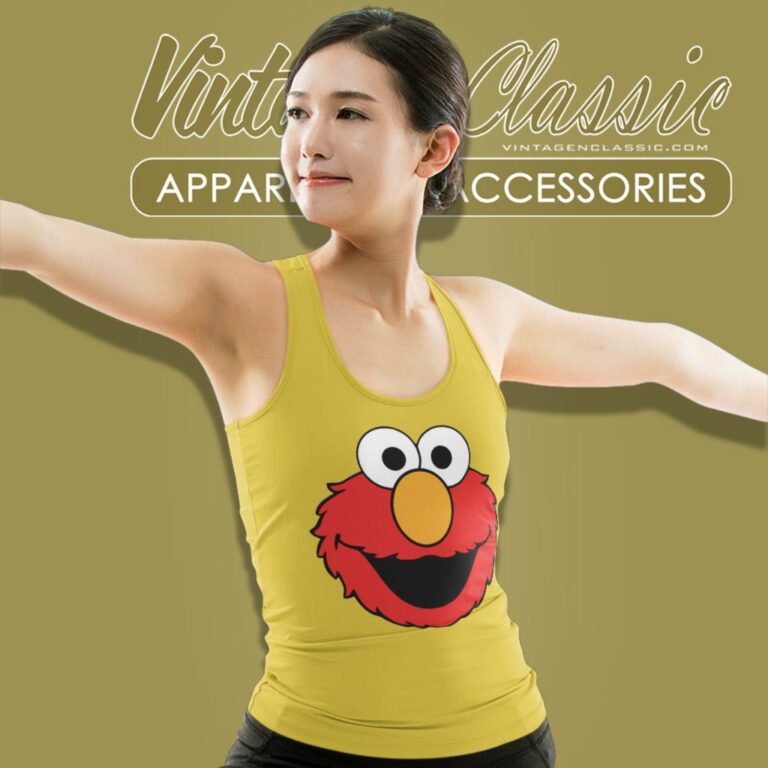 Sesame Street Elmo Head Tank Top Racerback Sesame Street Elmo Head Tank Top Racerback