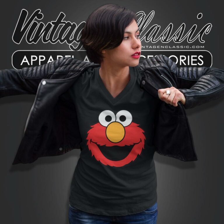 Sesame Street Elmo Head V Neck TShirt Sesame Street Elmo Head V Neck TShirt