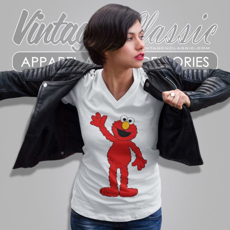 Sesame Street Elmo Logo V Neck TShirt Sesame Street Elmo Logo V Neck TShirt