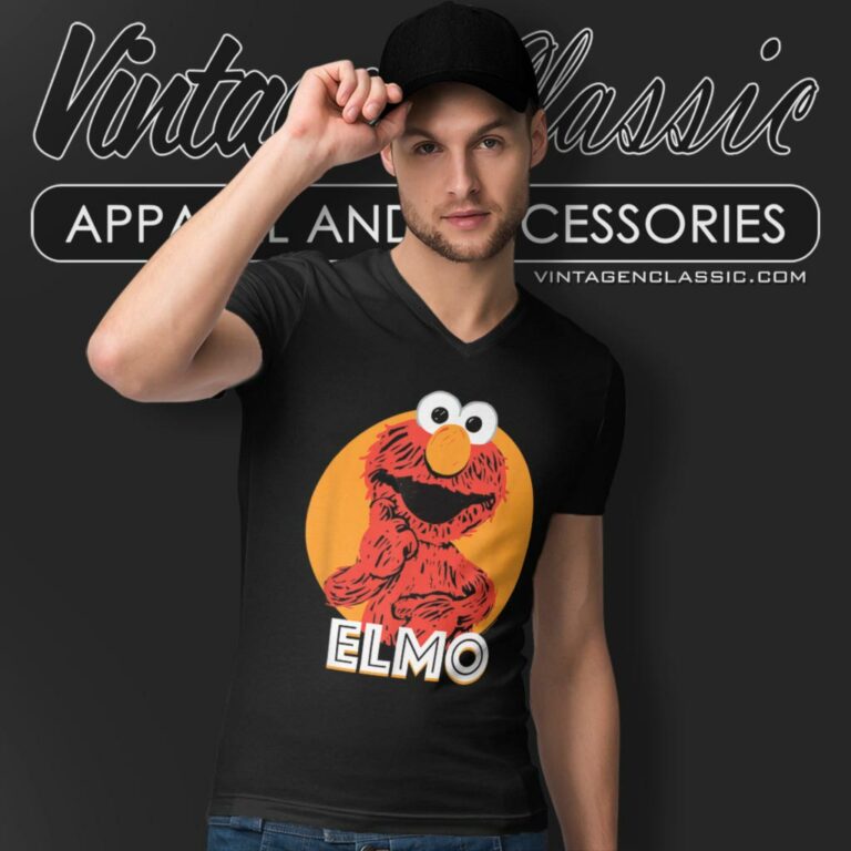 Sesame Street Elmo Scribble V Neck TShirt Sesame Street Elmo Scribble V Neck TShirt