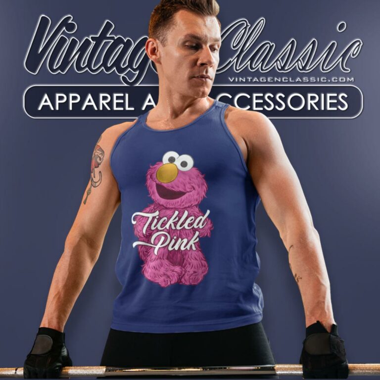 Sesame Street Elmo Tickled Pink Tank Top Racerback Sesame Street Elmo Tickled Pink Tank Top Racerback