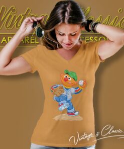 Sesame Street Ernie Baseball V Neck TShirt