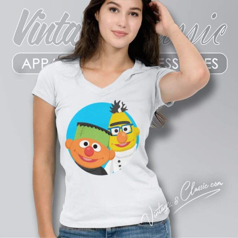 Sesame Street Ernie Cartoon V Neck TShirt Sesame Street Ernie Cartoon V Neck TShirt