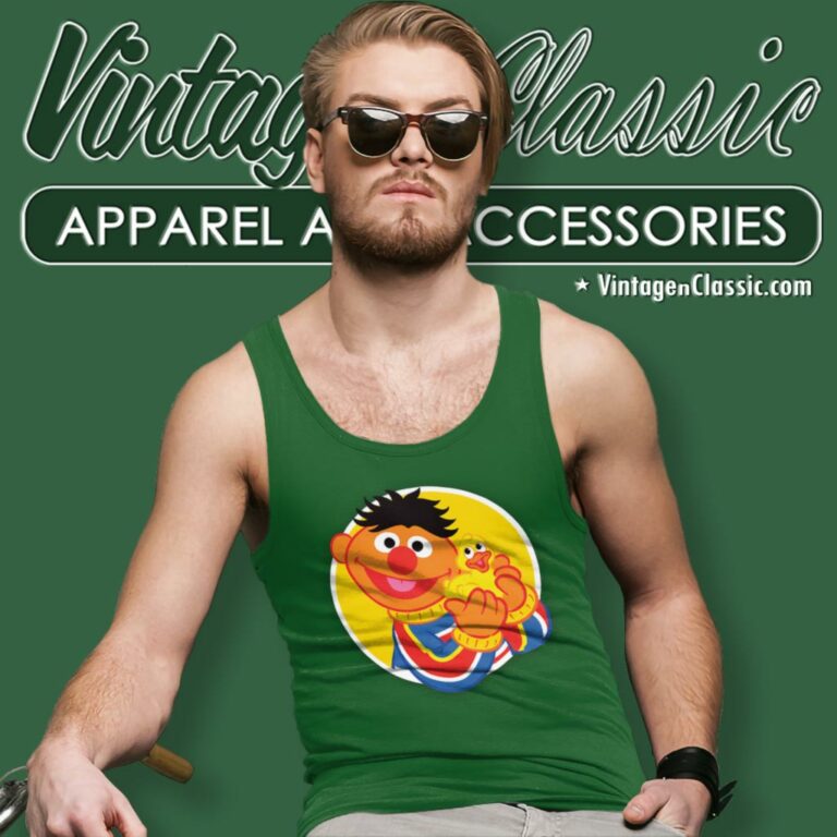 Sesame Street Ernie Duckie Tank Top Racerback Sesame Street Ernie Duckie Tank Top Racerback
