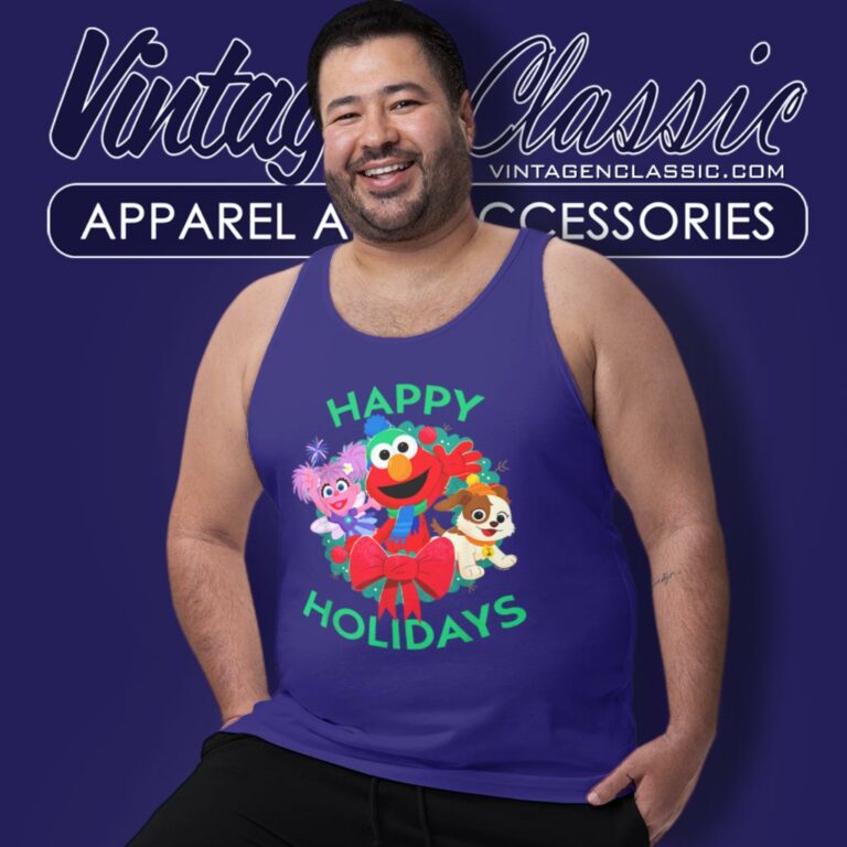 Sesame Street Happy Holidays Tank Top Racerback Sesame Street Happy Holidays Tank Top Racerback
