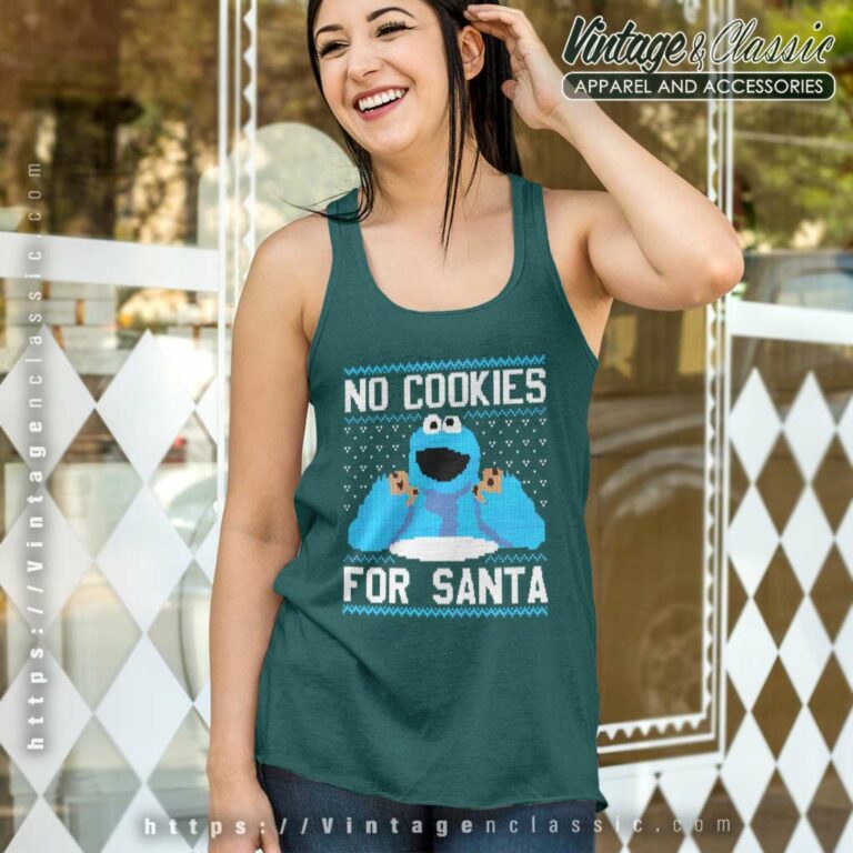 Sesame Street No Cookies For Santa Tank Top Racerback Sesame Street No Cookies For Santa Tank Top Racerback