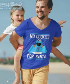 Sesame Street No Cookies For Santa V Neck TShirt