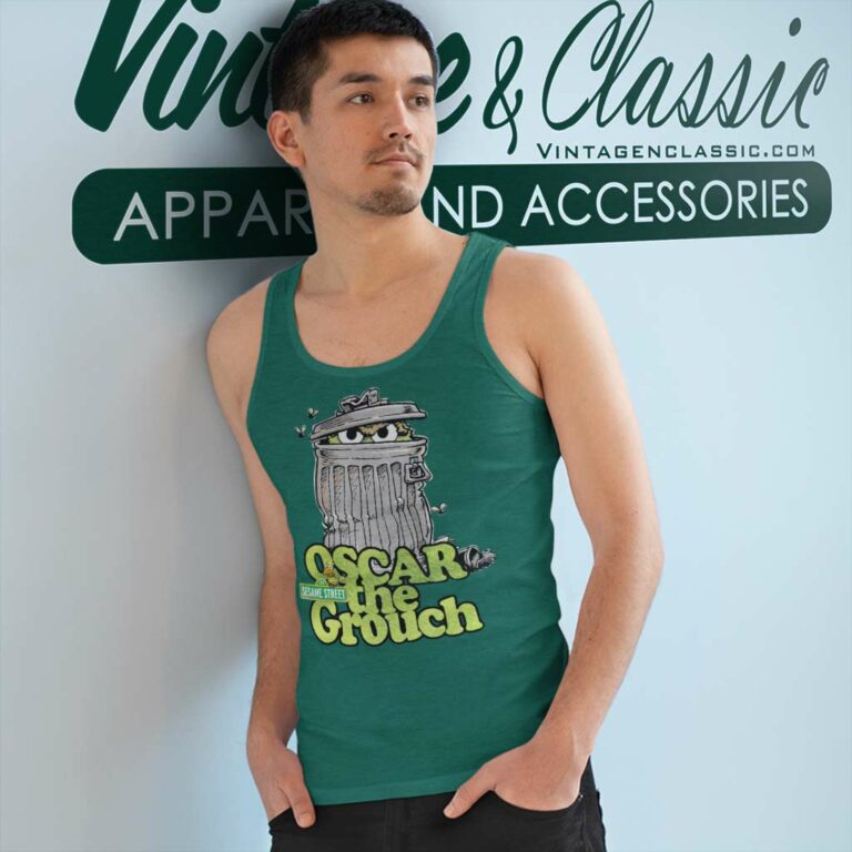 Sesame Street Oscar Grouch Can Tank Top Racerback Sesame Street Oscar Grouch Can Tank Top Racerback