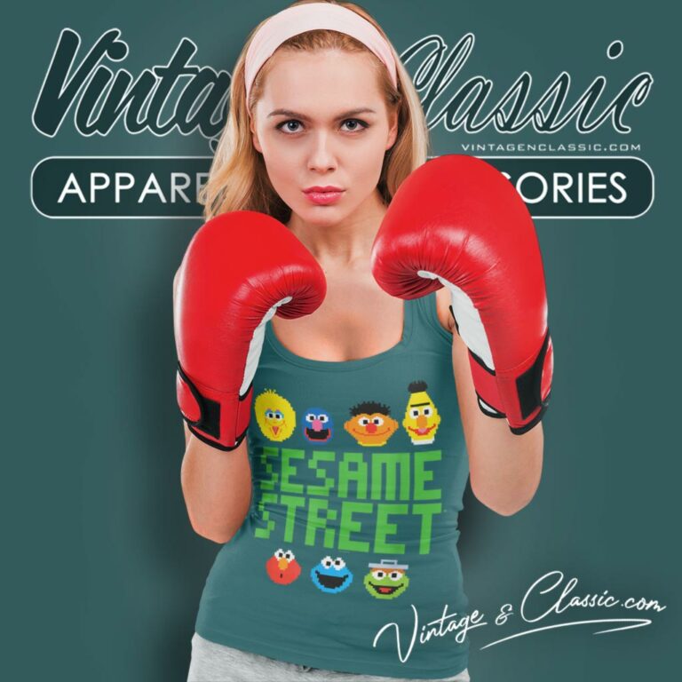 Sesame Street Pixel Group Tank Top Racerback Sesame Street Pixel Group Tank Top Racerback