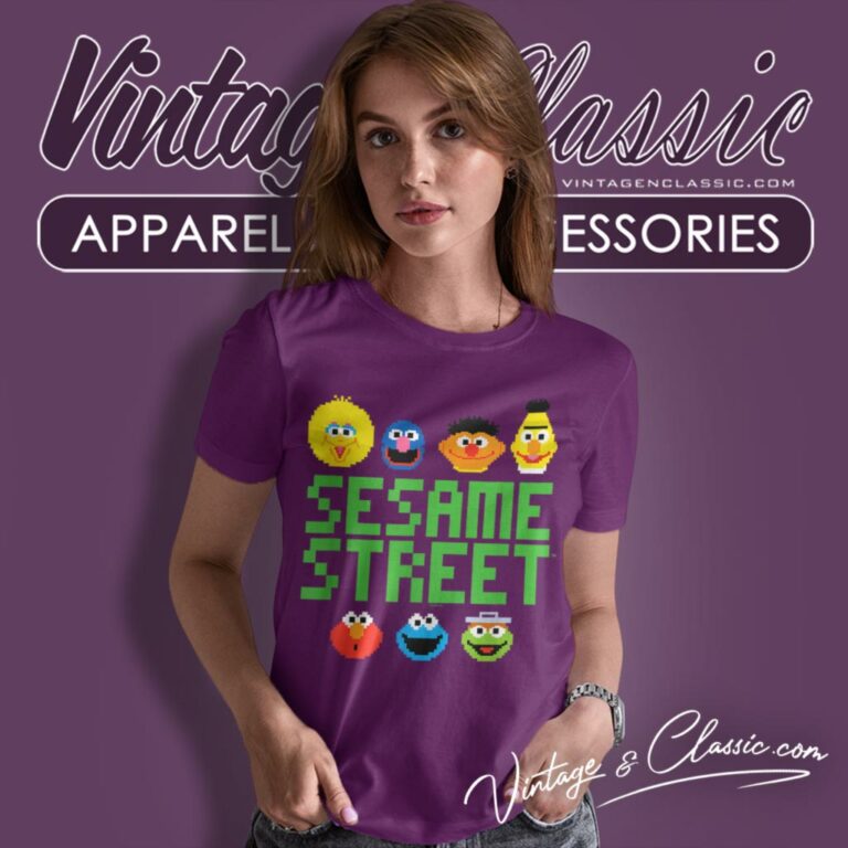 Sesame Street Pixel Group Women T Shirt Sesame Street Pixel Group Women T Shirt