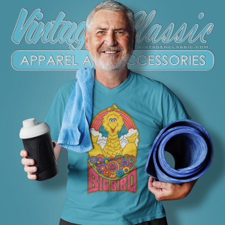 Sesame Street Psychedelic Big Bird V Neck TShirt Sesame Street Psychedelic Big Bird V Neck TShirt