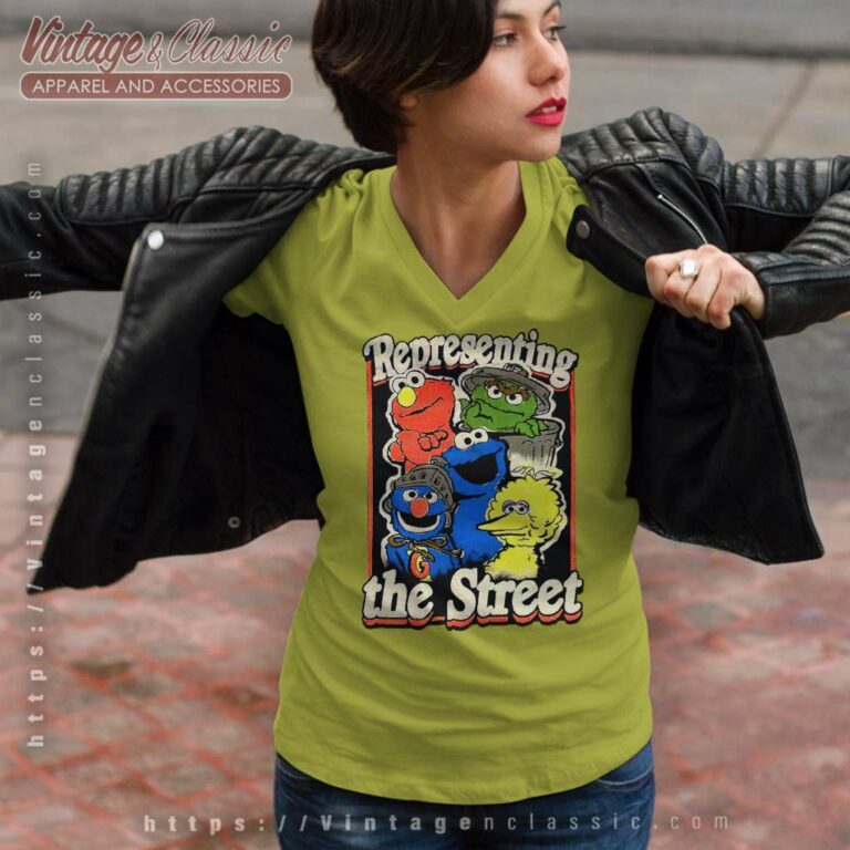 Sesame Street Representing The Streets V Neck TShirt Sesame Street Representing The Streets V Neck TShirt