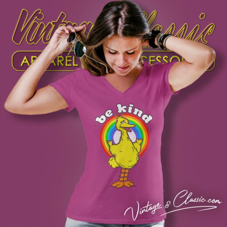 Sesame Street Shirt Big Bird Be Kind V Neck TShirt Sesame Street Shirt Big Bird Be Kind V Neck TShirt