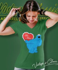 Sesame Street Shirt Cookie Monster Be Mine V Neck TShirt