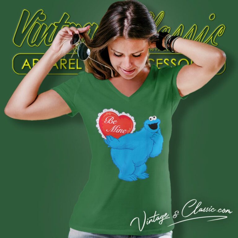 Sesame Street Shirt Cookie Monster Be Mine V Neck TShirt Sesame Street Shirt Cookie Monster Be Mine V Neck TShirt