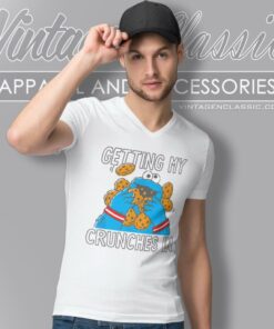 Sesame Street Shirt Cookie Monster My Crunches V Neck TShirt