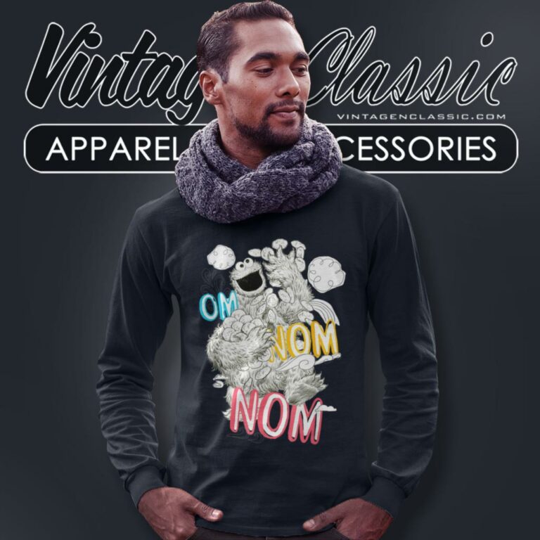 Sesame Street Shirt Cookie Monster Om Nom Nom Long Sleeve Tee Sesame Street Shirt Cookie Monster Om Nom Nom Long Sleeve Tee