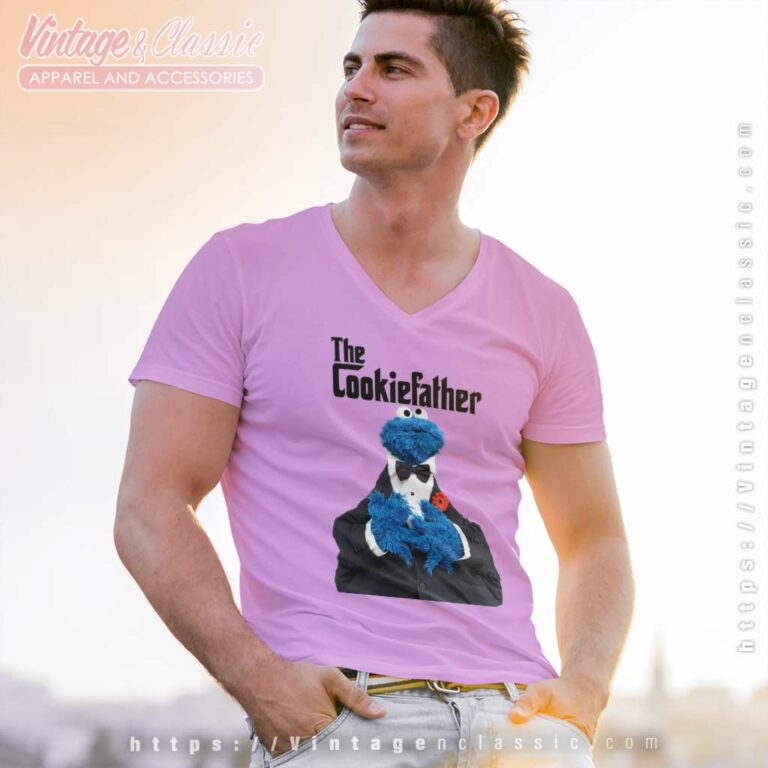 Sesame Street Shirt Cookie Monster The Cookiefather V Neck TShirt Sesame Street Shirt Cookie Monster The Cookiefather V Neck TShirt