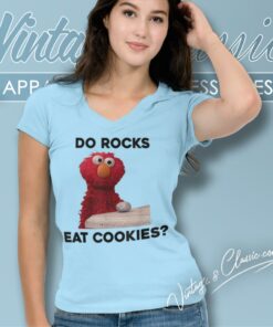 Sesame Street Shirt Do Rocks Eat Cookies V Neck TShirt