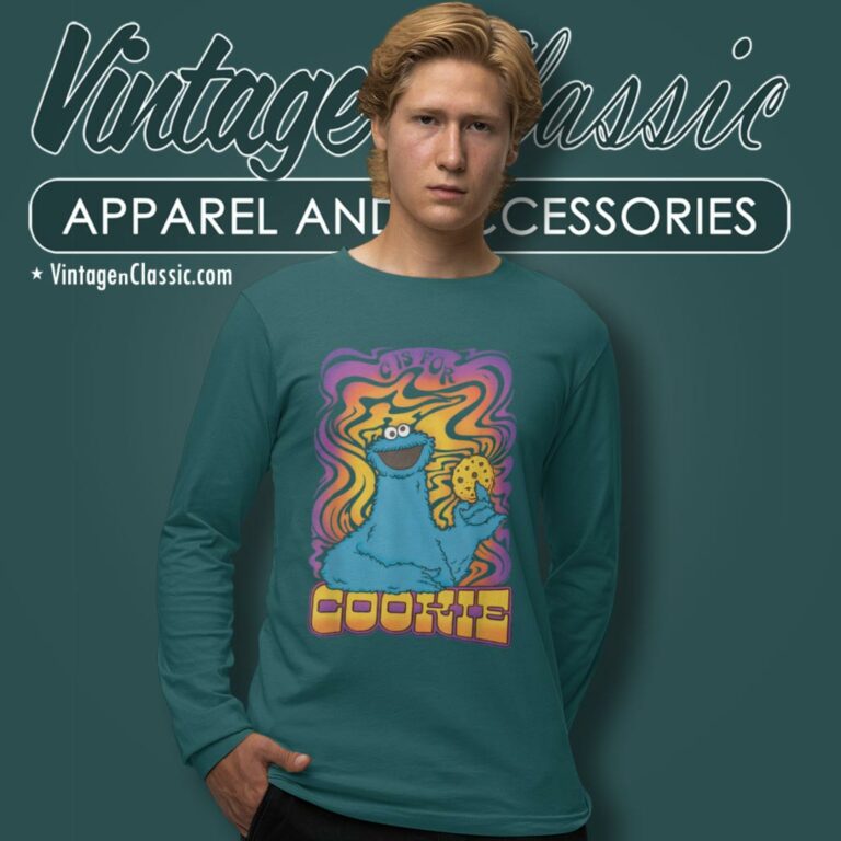 Sesame Street Shirt Psychedelic Cookie Monster Long Sleeve Tee Sesame Street Shirt Psychedelic Cookie Monster Long Sleeve Tee