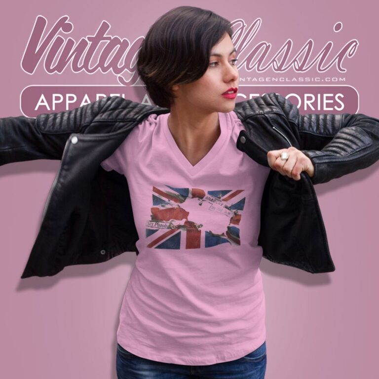 Sex Pistols Anarchy In The Uk Flag V Neck TShirt Sex Pistols Anarchy In The Uk Flag V Neck TShirt